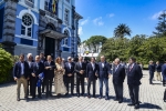 Expresidentes de Iberoamérica, el escritor Álvaro Vargas Llosa, autoridades del Archivo de Indianos y Dionisio Gutierrez