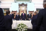 (izq. der.) Antonio Suárez Gutiérrez, Francisco Rodríguez, Adrián Barbón, Dionisio Gutierrez y Santiago González Romero